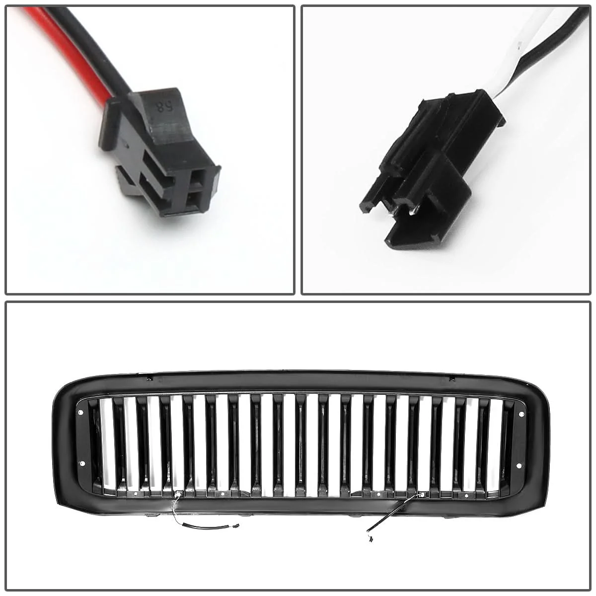 99-04 Ford F-250 F-350 F-450 F-550 Vertical Fence Style LED DRL Grille - Image 9