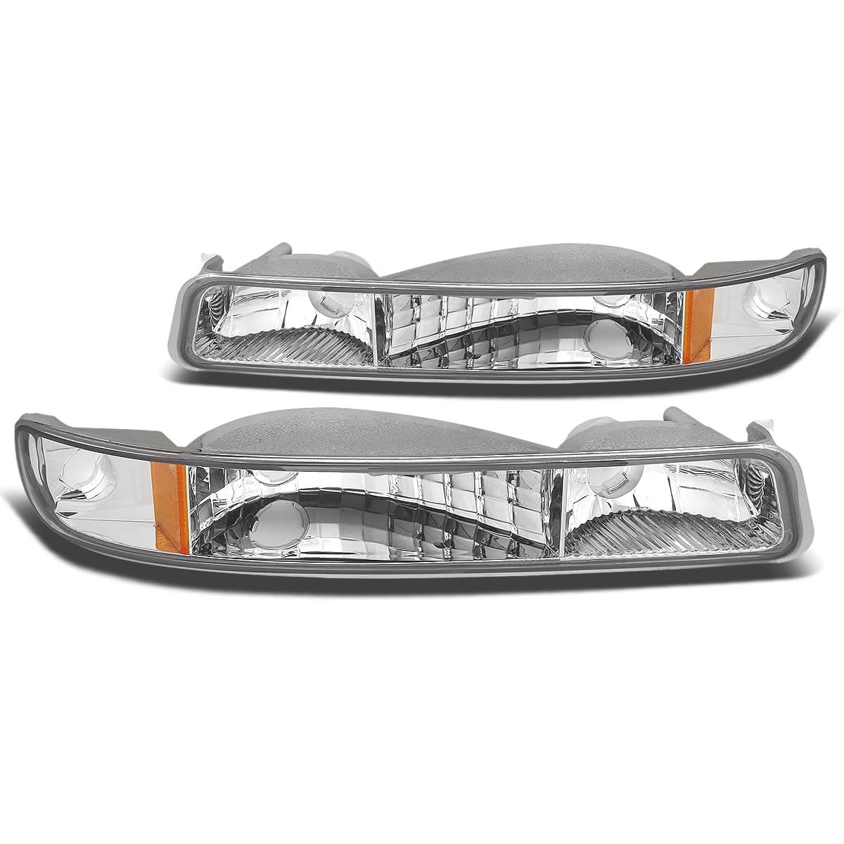 99-06 GMC Sierra / Yukon Chrome Amber Corner Bumper Lights 2PC - Image 2