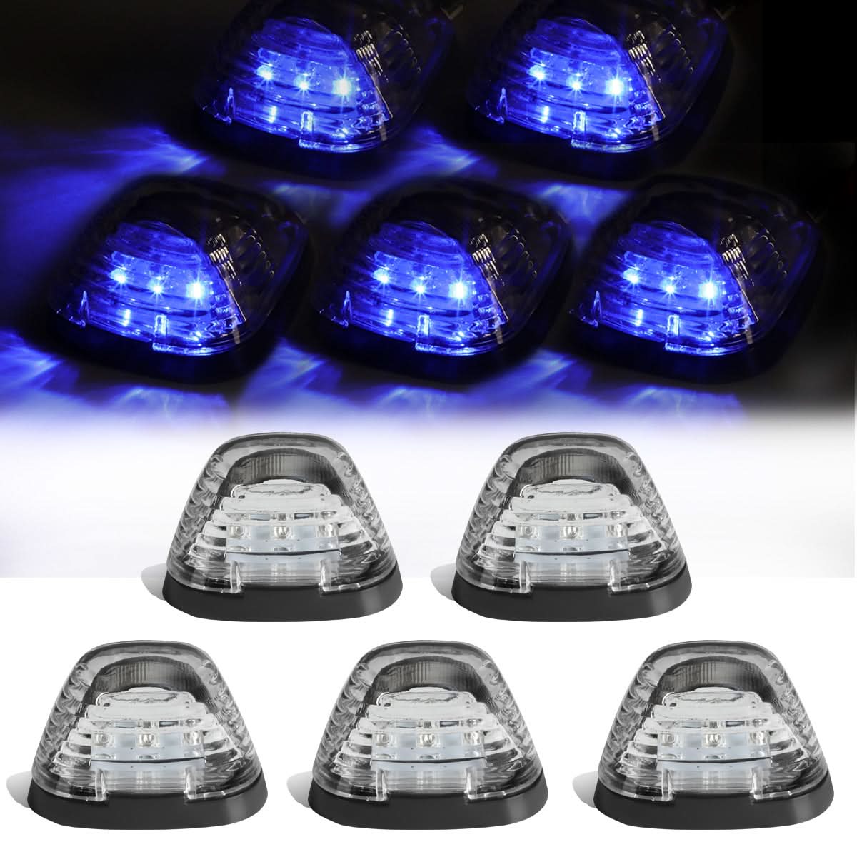 99-15 Ford Super Duty Chrome Housing Blue LED Cab Light - Image 2