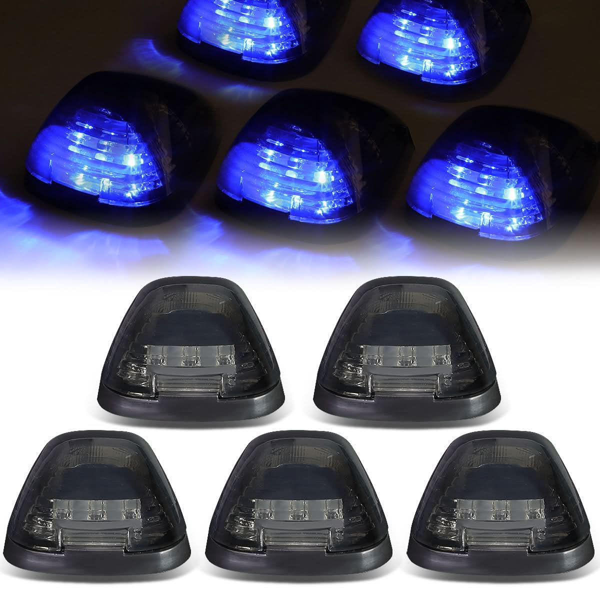 99-15 Ford Super Duty Smoke Housing Blue LED Cab Light - Image 2