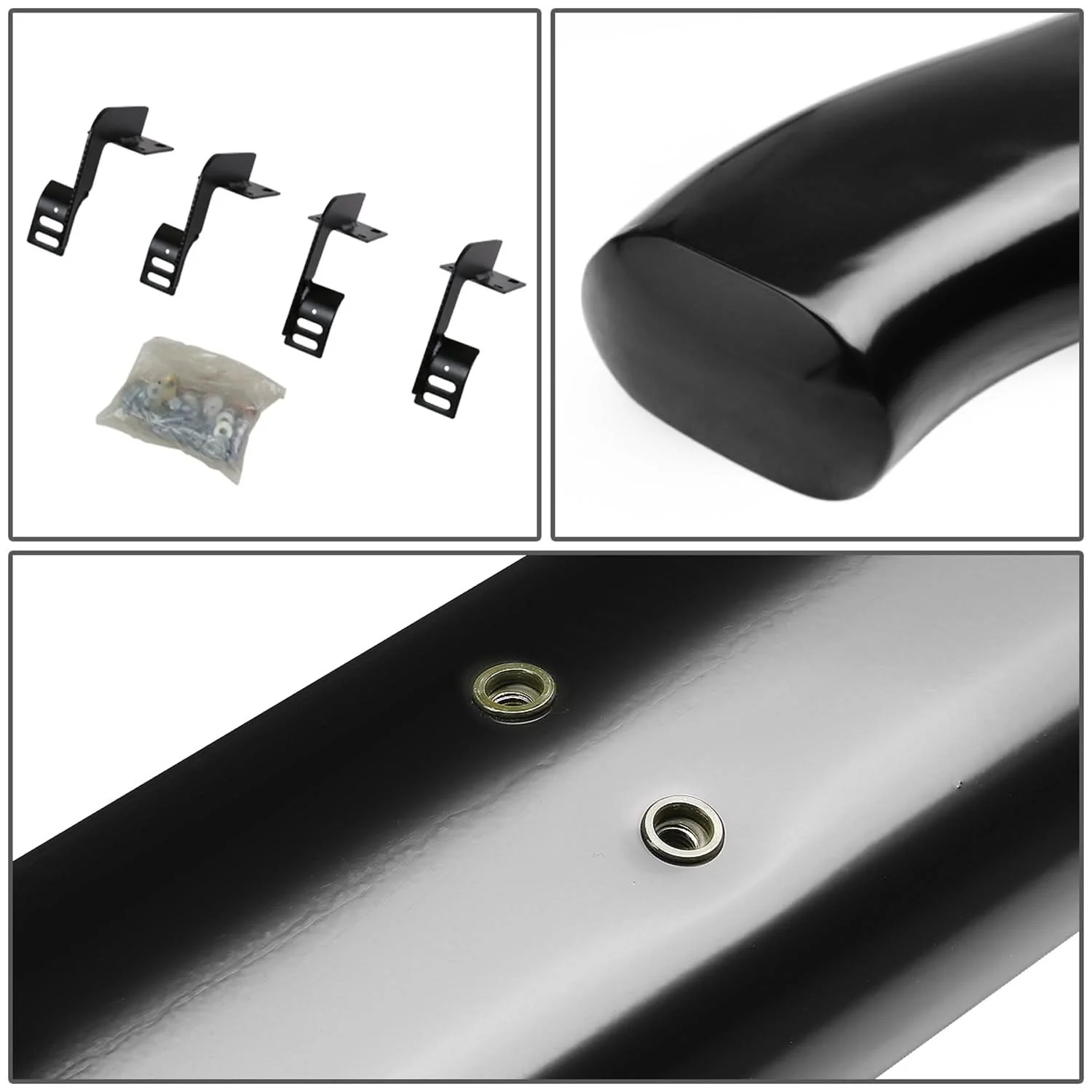 99-16 Ford F-250 F-350 Super Duty 5" Oval Nerf Step Bars Black - Image 5