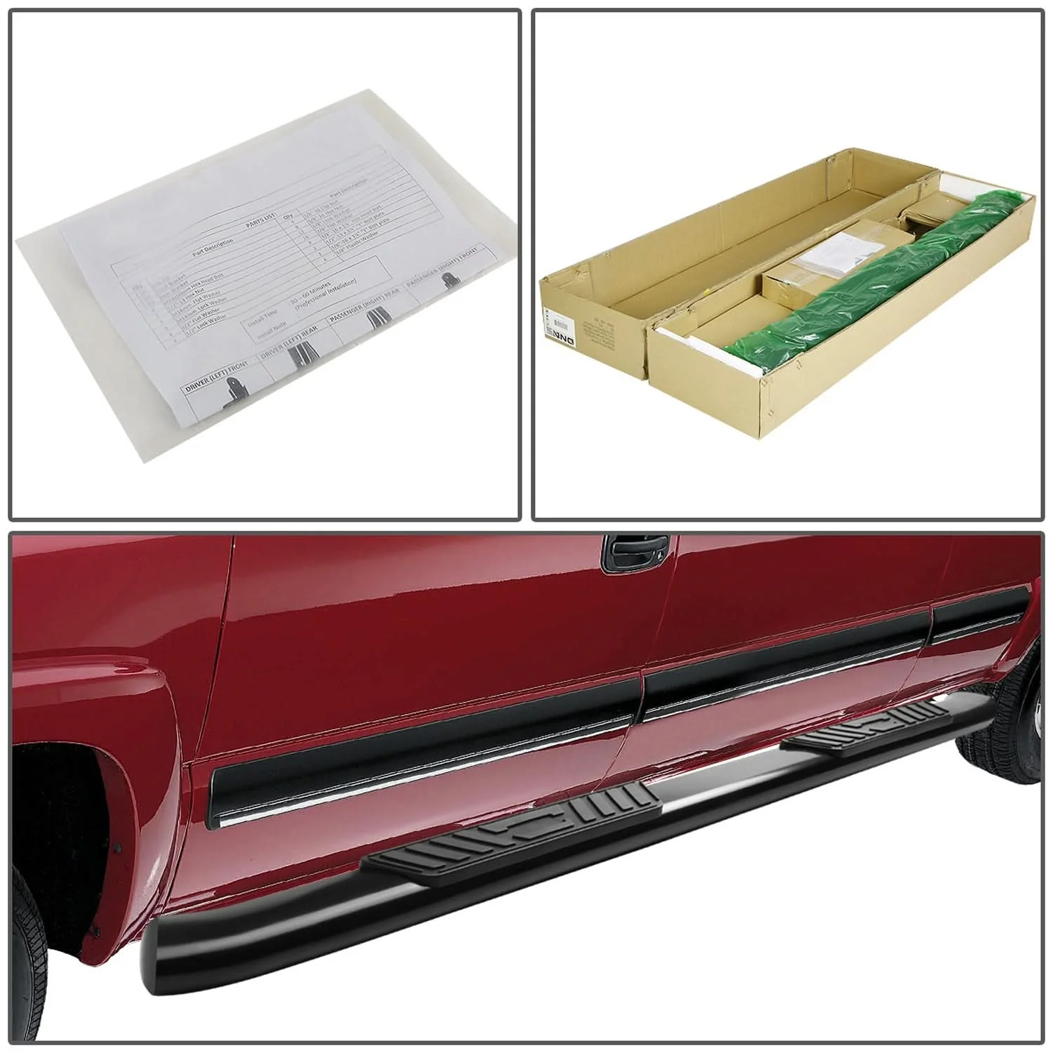 99-16 Ford F-250 F-350 Super Duty 5" Oval Nerf Step Bars Black - Image 6