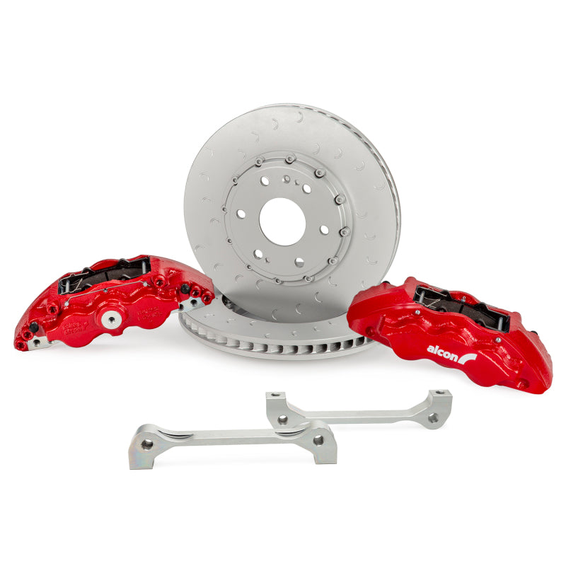 Alcon 19+ Silverado/Sierra 20+ Suburban/Tahoe/Yukon 355x33mm 6-Piston Caliper FRT Brake Kit - Red - Image 4