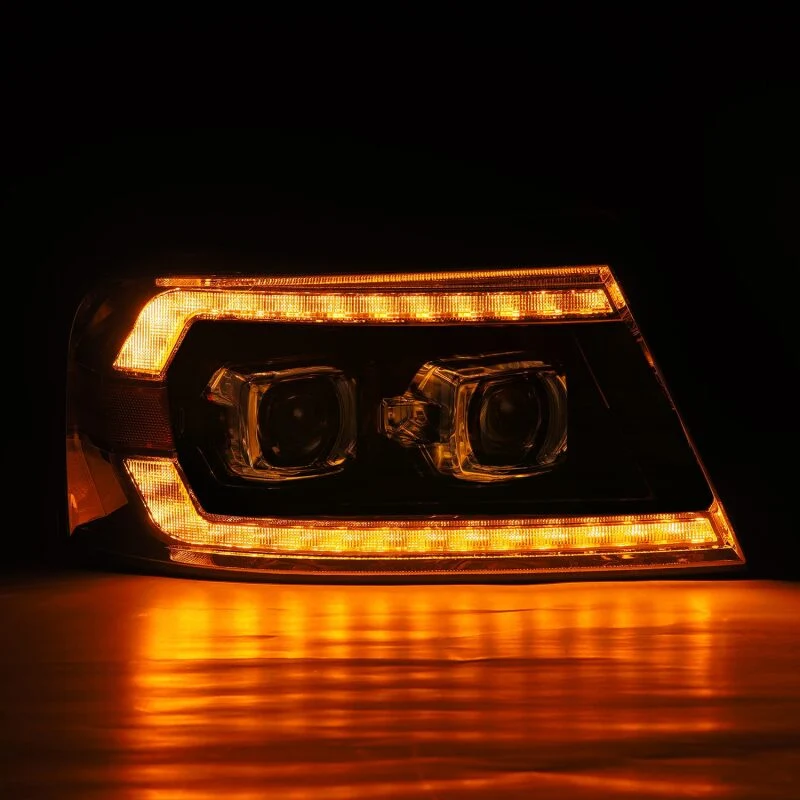 AlphaRex 04-08 Ford F-150 (No 2004 Heritage) LUXX-Series LED Proj HL Alpha-Blk w/Actv Lgt / Seq. Sig - Image 2
