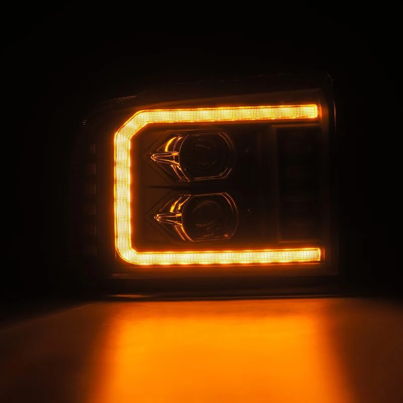 AlphaRex 05-07 Ford F250/350/450/550 Super Duty LUXX LED Proj HL Blk w/Actv Light & Seq Sig + SB DRL - Image 6