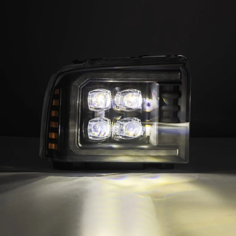 AlphaRex 05-07 Ford F250/350/450/550 Super Duty NOVA LED Proj HL Blk w/Actv Light & Seq Sig + SB DRL - Image 2