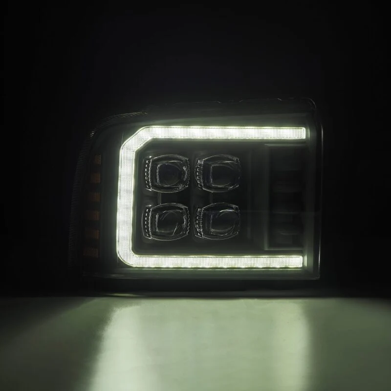 AlphaRex 05-07 Ford F250/350/450/550 Super Duty NOVA LED Proj HL Blk w/Actv Light & Seq Sig + SB DRL - Image 6