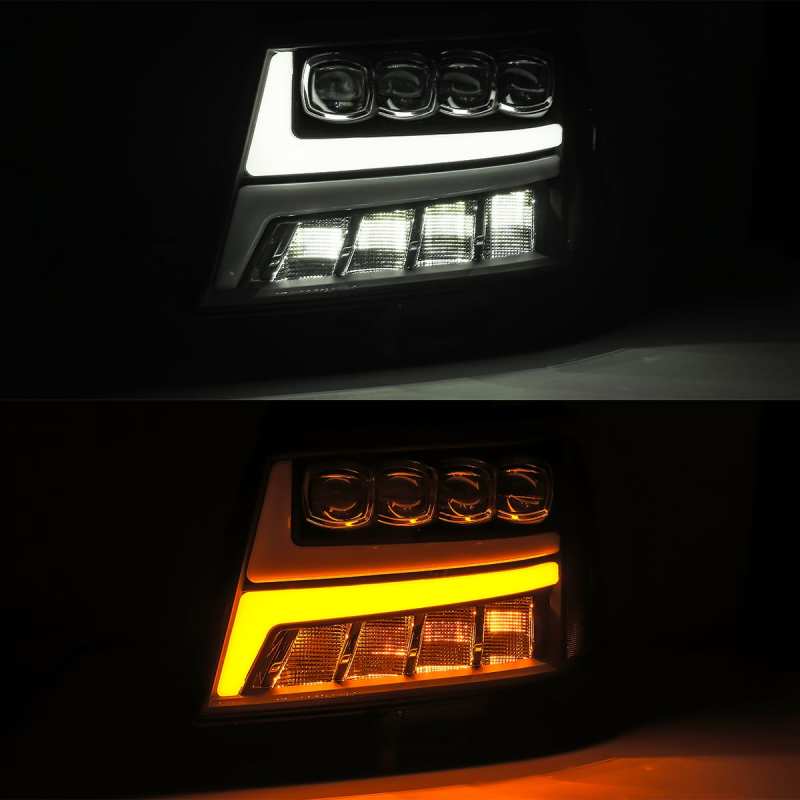 AlphaRex 07-13 Chevy Avalanche NOVA LED Proj Headlights Plank Style Design Chrome w/Activ Light/DRL - Image 7