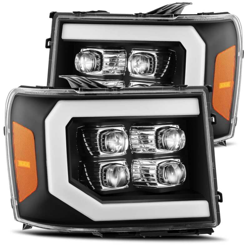 AlphaRex 07-13 GMC 1500HD NOVA LED Proj Headlight Plank Style Gloss Blk w/Activ Light/Seq Signal/DRL - Image 2