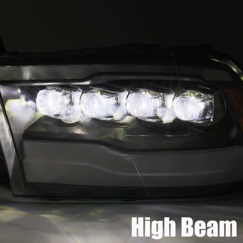 AlphaRex 09-18 Dodge Ram 1500HD NOVA LED Projector Headlights Plank Style Design Gloss Black w/DRL - Image 7