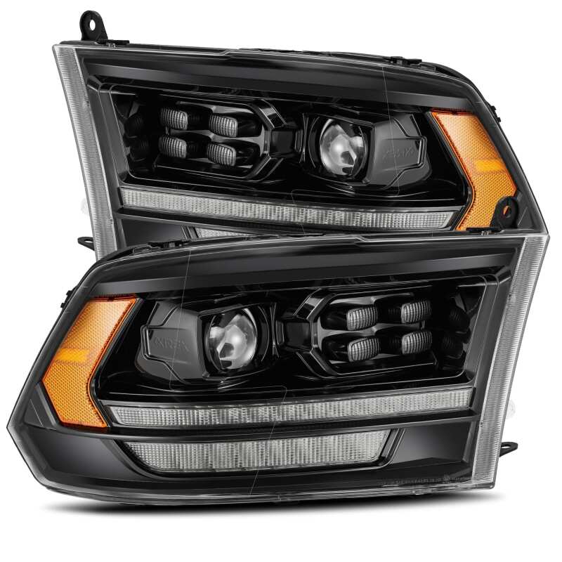 AlphaRex 09-18 Dodge Ram 2500HD LUXX LED Proj Headlights Plank Style Black w/Seq Signal/Smoked DRL - Image 2