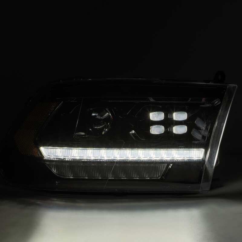 AlphaRex 09-18 Dodge Ram 2500HD LUXX LED Proj Headlights Plank Style Black w/Seq Signal/Smoked DRL - Image 7
