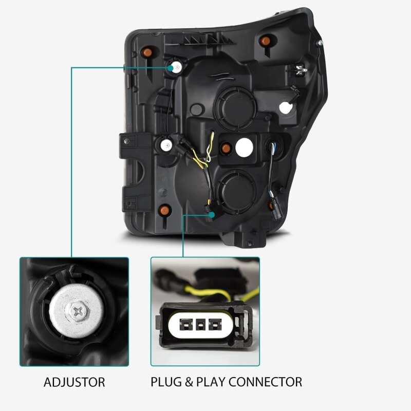AlphaRex 11-16 Ford F-350 SD LUXX LED Proj Headlights Plank Style Chrm w/Activ Light/Seq Signal/DRL - Image 7