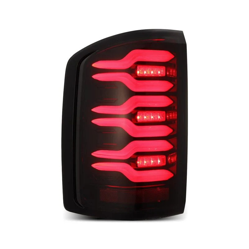 AlphaRex 14-18 GMC Sierra 1500/2500HD/3500HD LUXX-Series LED Tail Lights Blk/Red w/Actv Lgt Seq. Sig - Image 2
