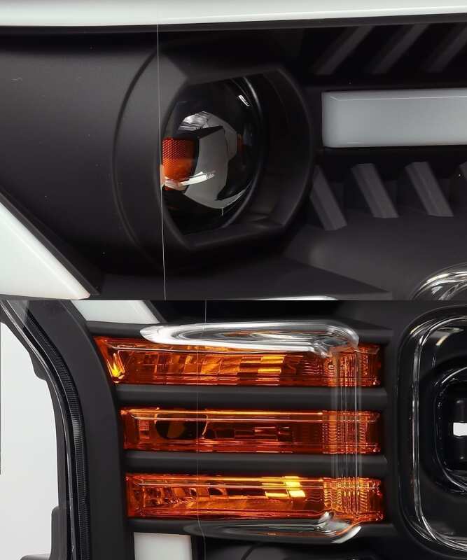 AlphaRex 15-17 Ford F-150 PRO-Series Projector Headlights Plank Style Black w/Activ Light/Seq Signal - Image 3