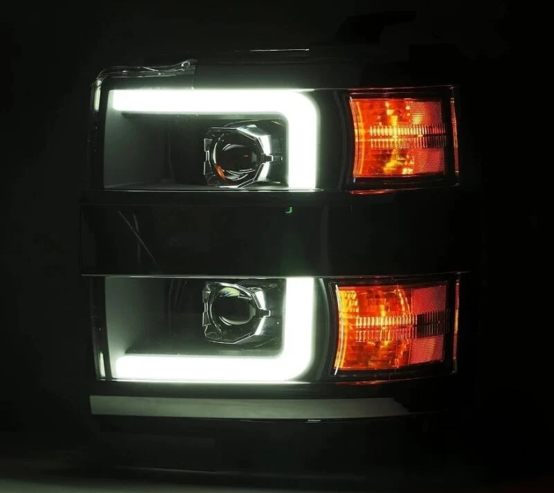 AlphaRex 15-19 Chevy Silverado 2500/3500 LUXX-Series Proj. Headlights Chrome w/Actv SeqSig & DRL - Image 3