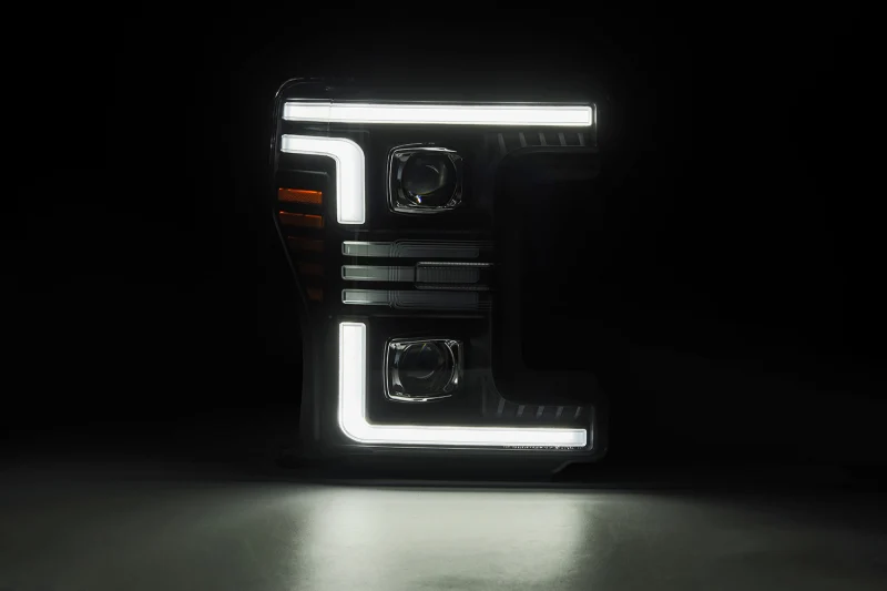 AlphaRex 17-19 Ford F-250/350/450/550 Super Duty PRO-Series Proj Headlights Alpha-Bk w/SS & DRL - Image 7
