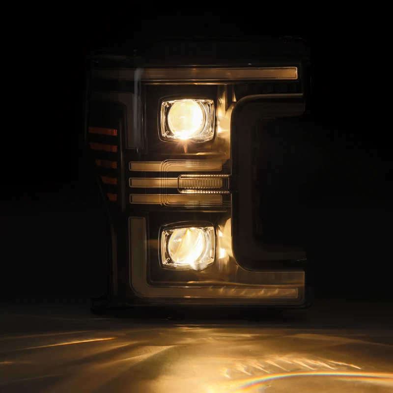 AlphaRex 17-19 Ford F-250/350/450/550 Super Duty PRO-Series Proj Headlights Black w/SeqSig & DRL - Image 2