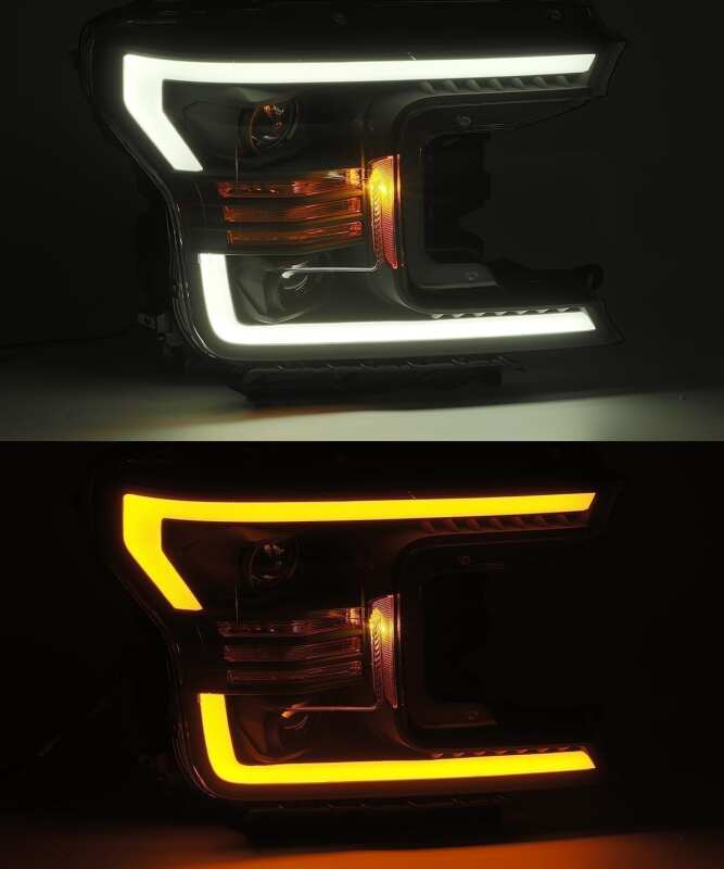 AlphaRex 18-20 Ford F-150 LUXX LED Proj Headlights Plank Style Jet Blk w/Activ Light/Seq Signal/DRL - Image 3
