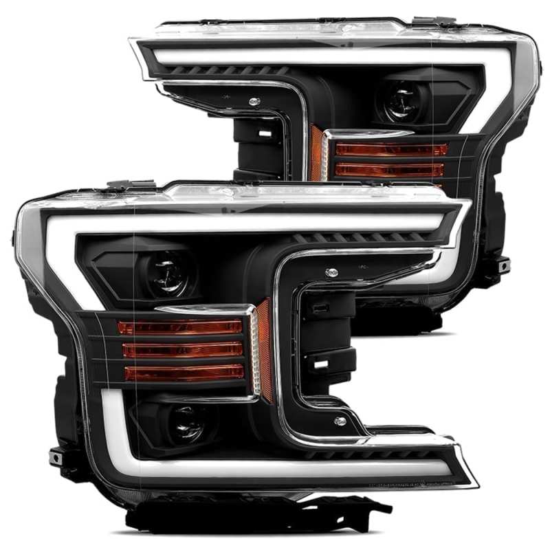 AlphaRex 18-20 Ford F-150 LUXX Style Projector Headlights Alpha Black w/Activation Light/DRL - Image 2