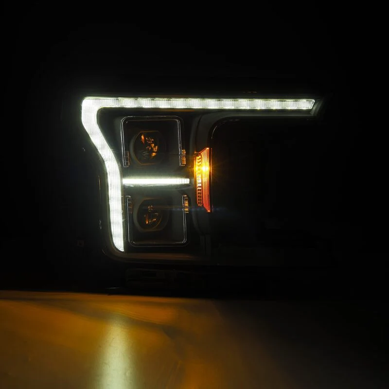 AlphaRex 18-20 Ford F-150 (Req. Conv F150 w/Stock LED) LUXX LED Proj HL Blk Actv Lgt Seq Sig SB DRL - Image 2