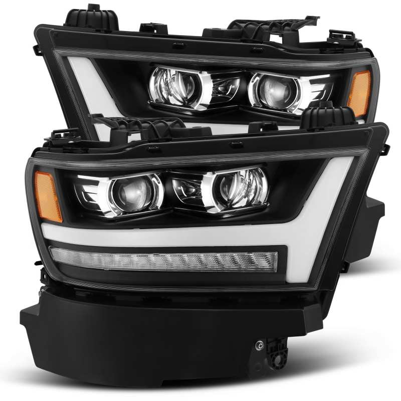 AlphaRex 19-20 Dodge Ram 1500 LUXX LED Proj Headlights Plnk Style Black w/Activ Light/Seq Signal/DRL - Image 2
