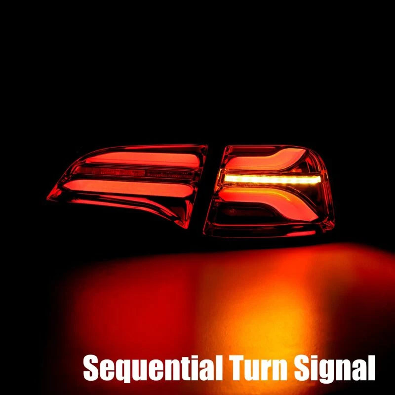 AlphaRex 20-22 Tesla Model Y PRO-Series LED Tail Lights Red Smoke w/Seq Sig - Image 2