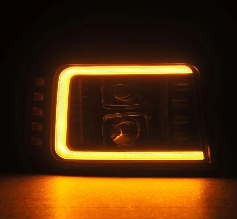 AlphaRex 92-96 Ford F-Series/Bronco PRO-Series Proj Headlight Blk w/Seq. Sig & DRL - Image 4