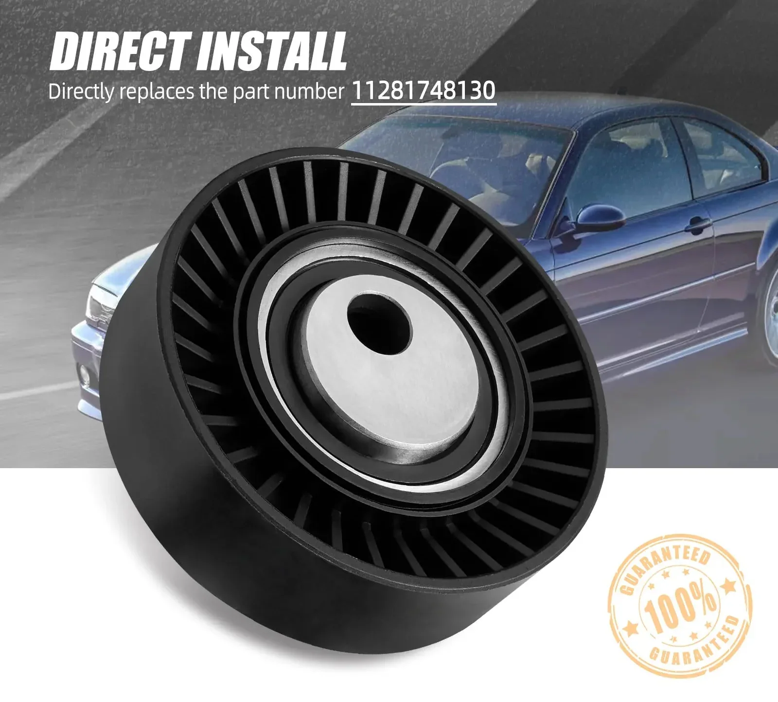 BMW 3 Series E36 E46 / 5 Series E39 / X5 E53 / Z3 Z4 Drive Belt Tensioner Idler Pulley 11287841228 1992 - 2006 - Image 3