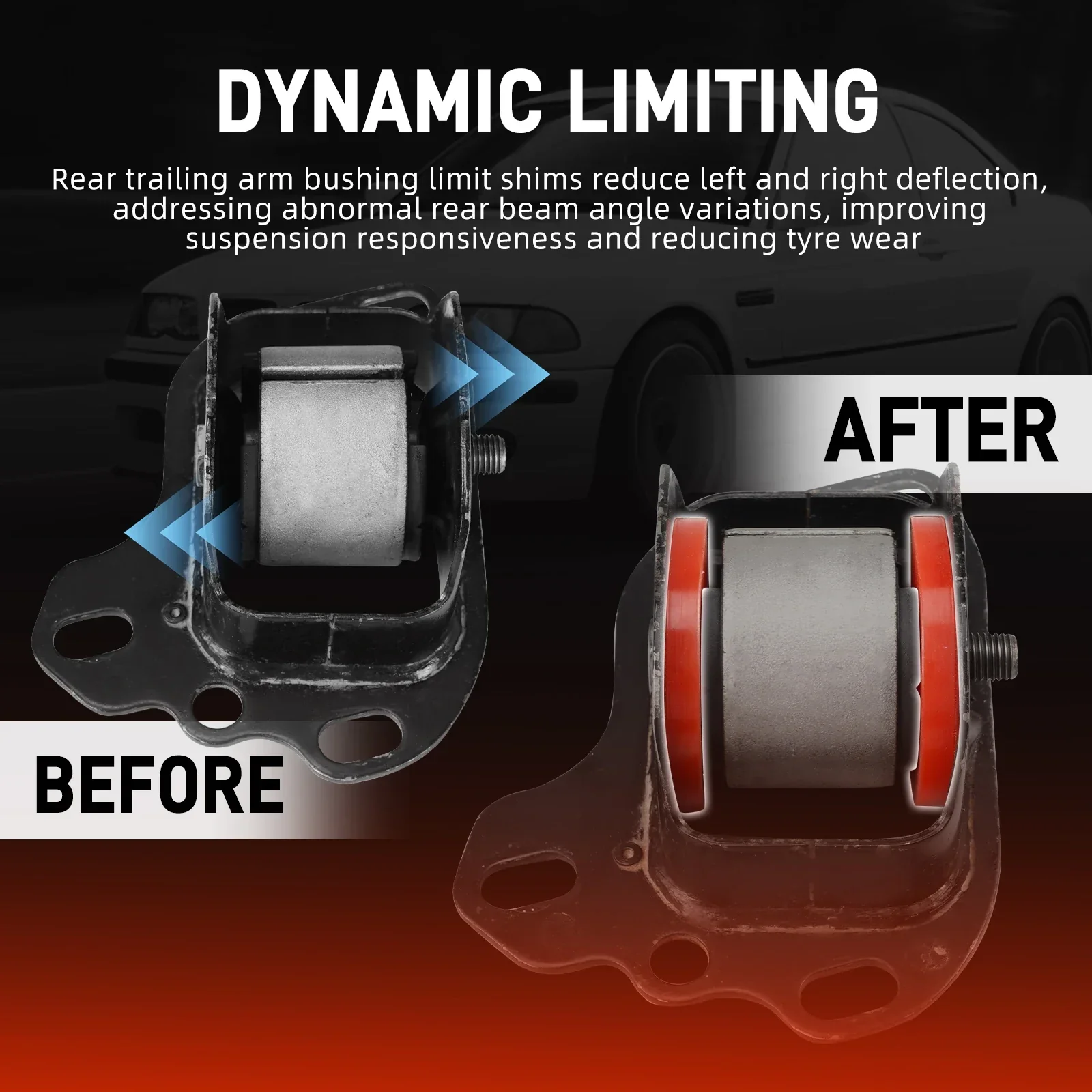 BMW 3 Series E36 E46 / X3 E83 / Z4 E85 E86 85A Polyurethane Rear Trailing Arm Bushing Limit Spacers 1992 - 2010 - Image 3