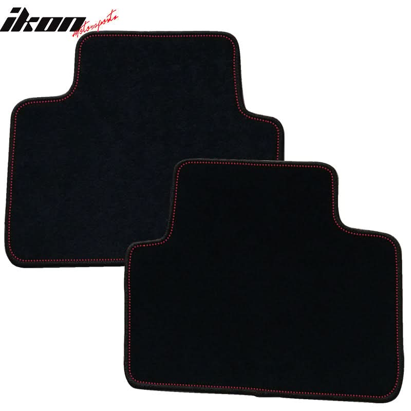 Car Floor Mat for 1992-95 Honda Civic Black Logo Red Stitch 4PC Nylon - Image 3