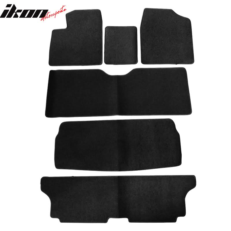 Car Floor Mat for 1998-2003 Toyota Sienna Black Carpet 6PC Nylon - Image 2