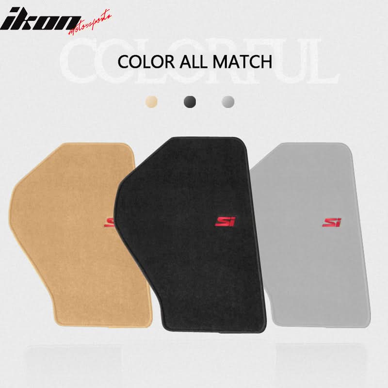 Car Floor Mat for 2000-2009 Honda S2000 Black Red Si Logo 2PC Nylon - Image 4