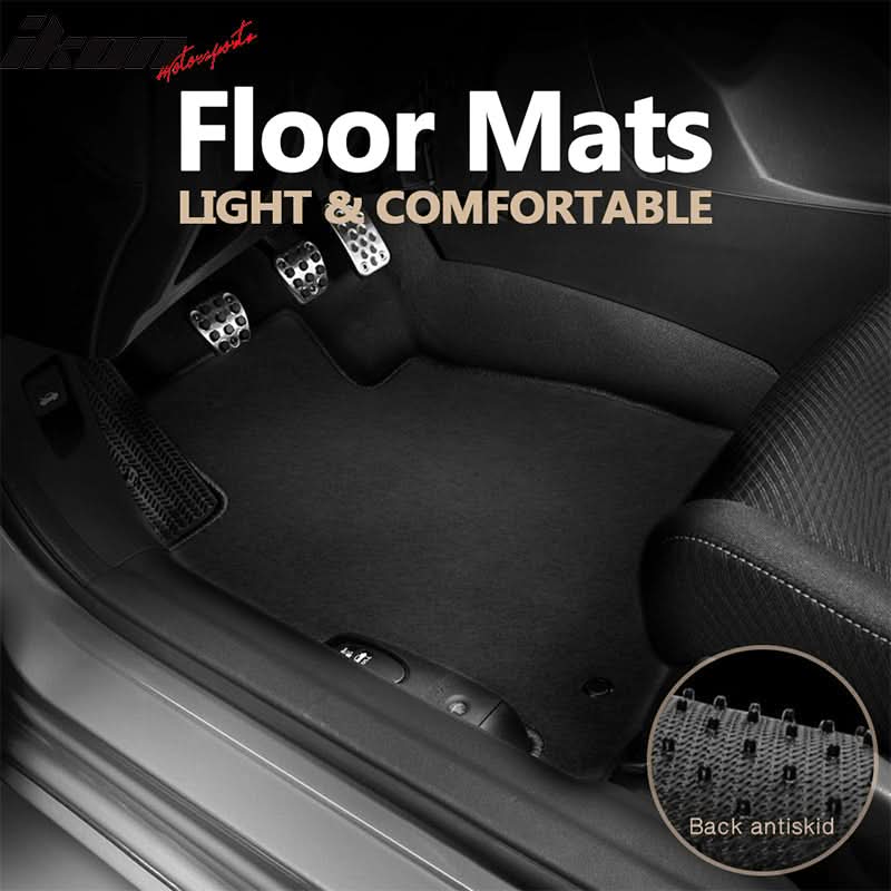 Car Floor Mat for 2006-2011 Honda Civic Black Carpet 3PC Nylon - Image 9