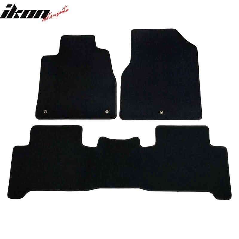 Car Floor Mat for 2007-2013 Acura MDX Black Front Rear Nylon 3 PCS - Image 3