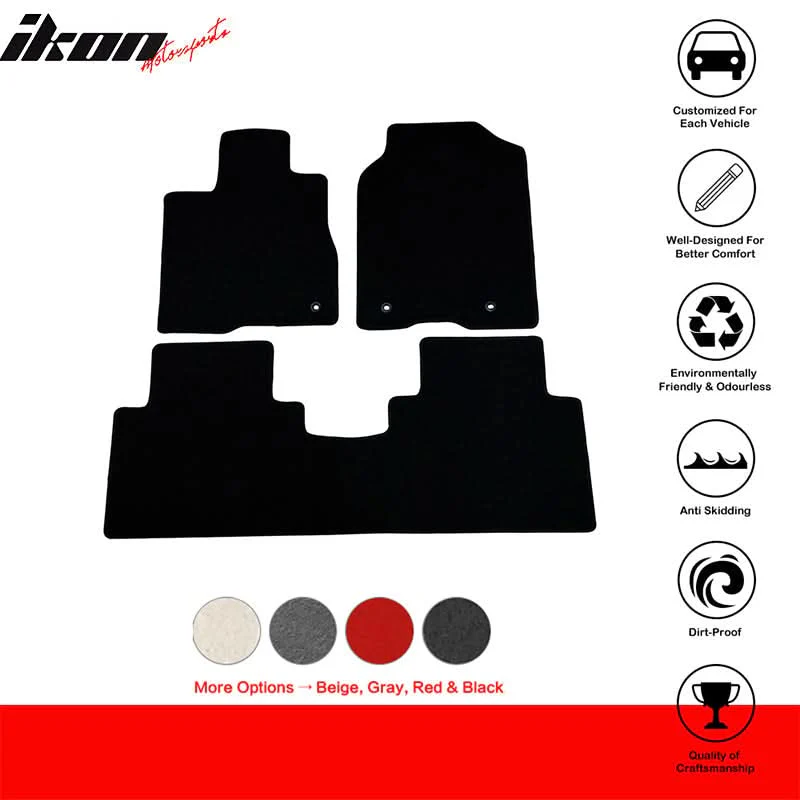 Car Floor Mat for 2013-2018 Acura RDX Black Car Front Rear Nylon 3PCS