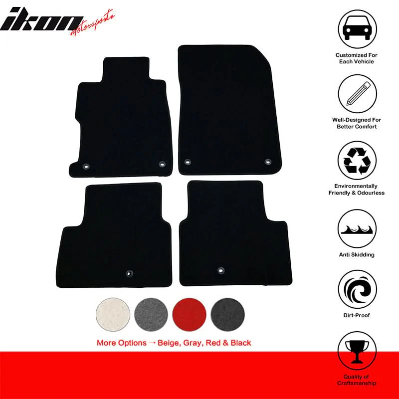 Car Floor Mat for 2013-2022 Acura ILX Black Front Rear Nylon 4PC