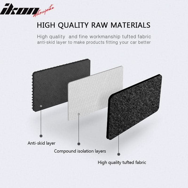 Car Floor Mat for 2015-2024 Ford Mustang Black Carpet 2PC Nylon - Image 6