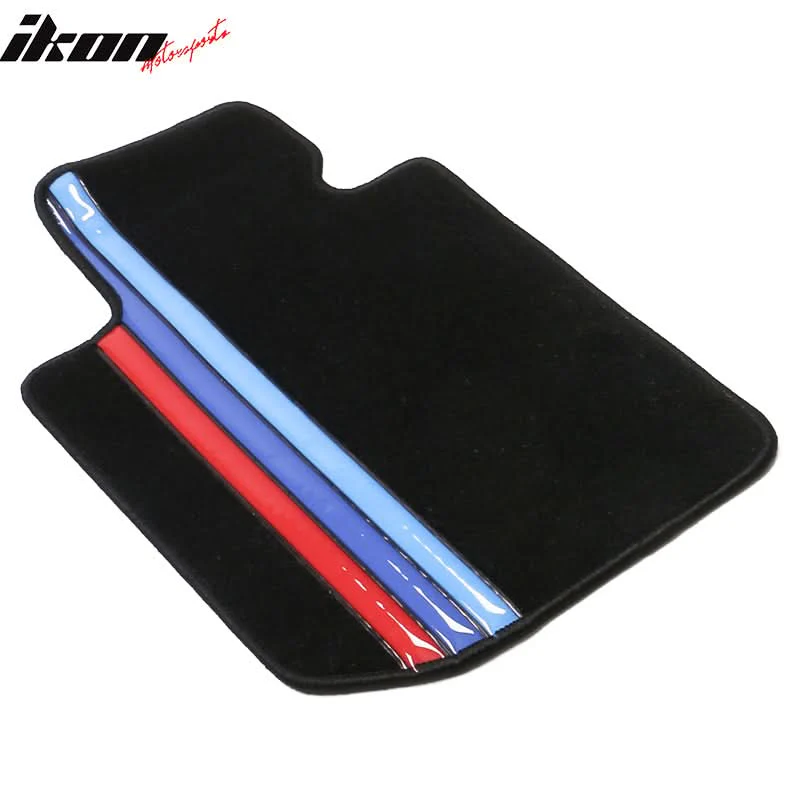 Car Floor Mat for 2022-24 BMW 2 Series OE Black 3 Color Stripes Nylon - Image 3