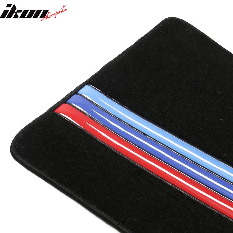 Car Floor Mat for 2022-24 BMW 2 Series OE Black 3 Color Stripes Nylon - Image 4