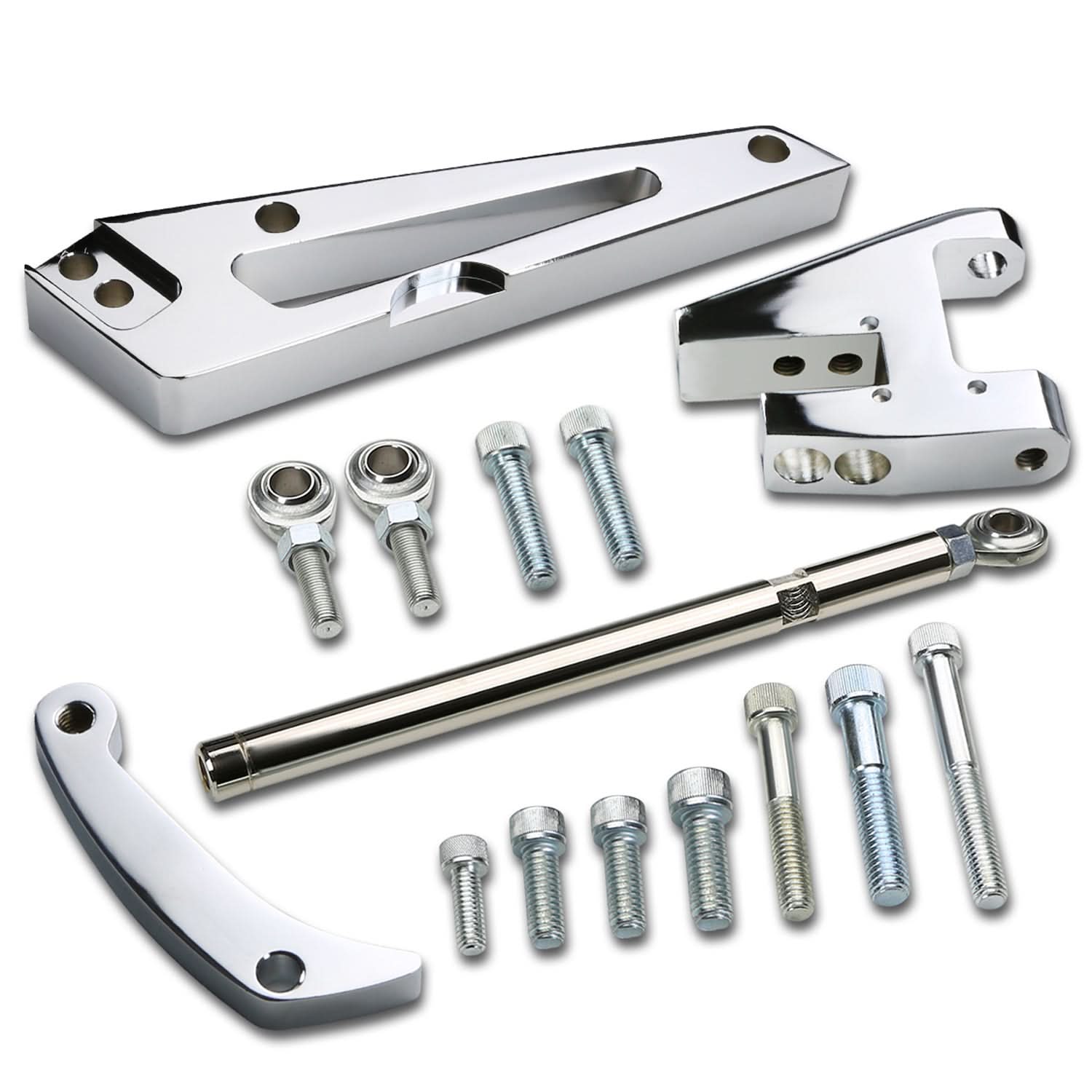 Chevrolet BBC Short Water Pump Alternator Bracket Set - Chrome - Image 2