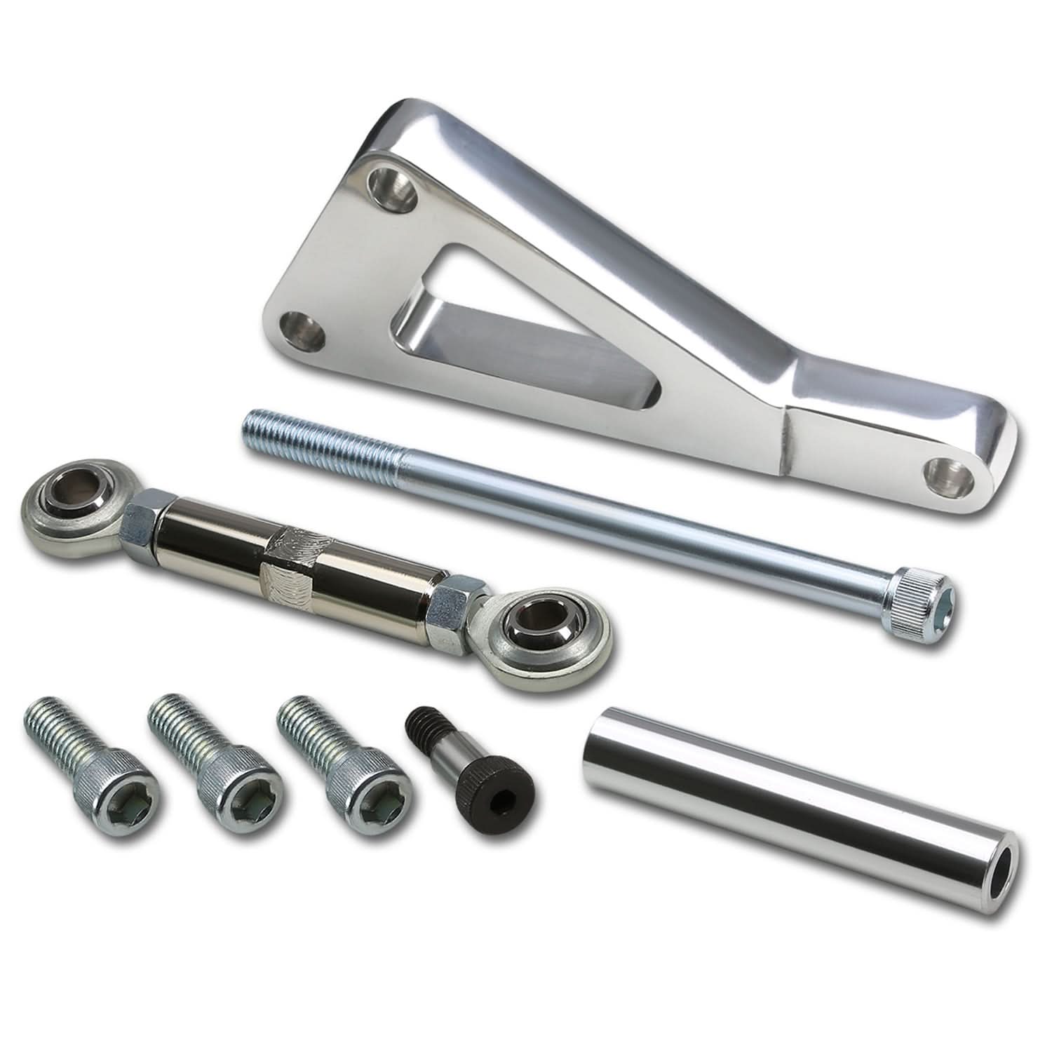 Chevrolet SBC Long Water Pump Alternator Bracket Set - Chrome - Image 3