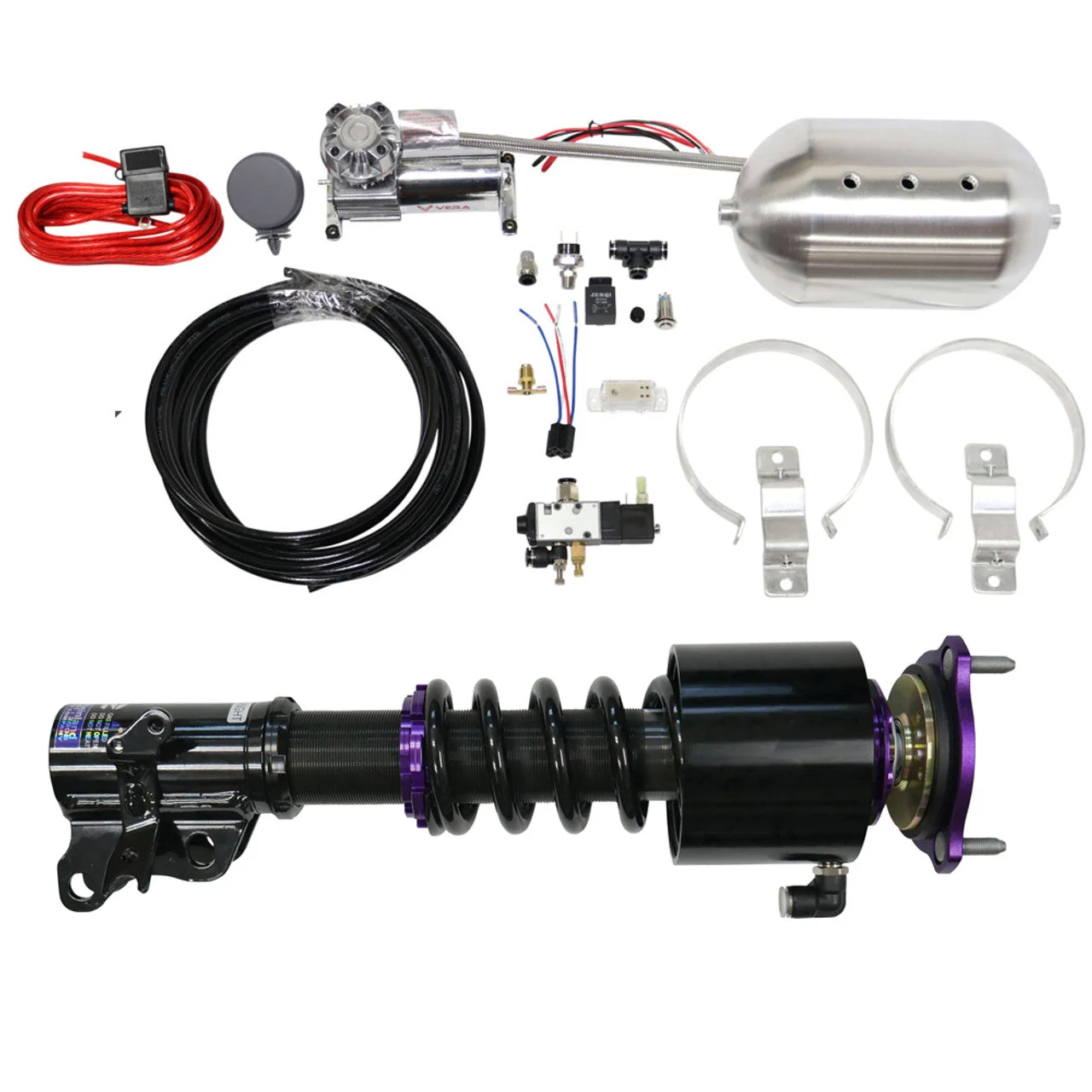 D2 Racing RS Coilovers with Front Air Cups Kit for 2012-2018 BMW 3-Series Wagon AWD - Image 3