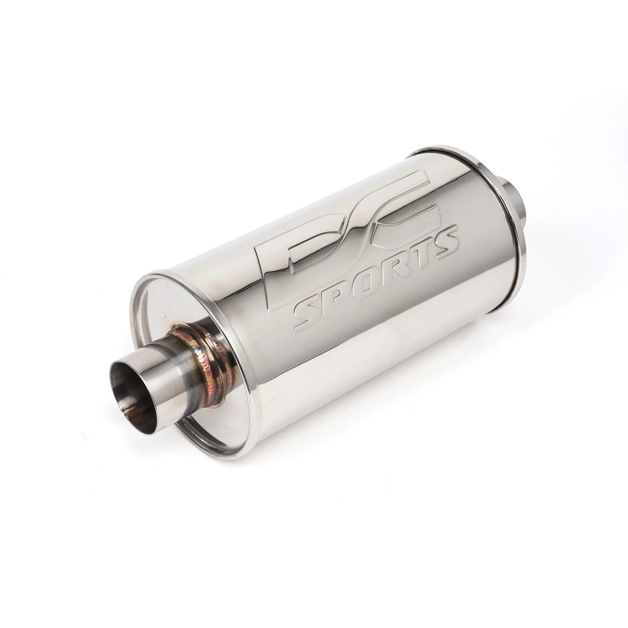 DC Sports Universal Round Muffler 2.5" Inlet / 2.5" Outlet - Image 2