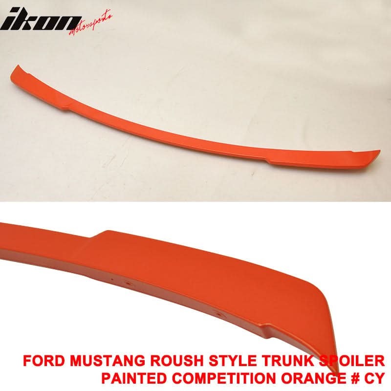 Fit 15-23 Ford Mustang Coupe Rear Spoiler Wing #CY-Competition Orange - Image 4