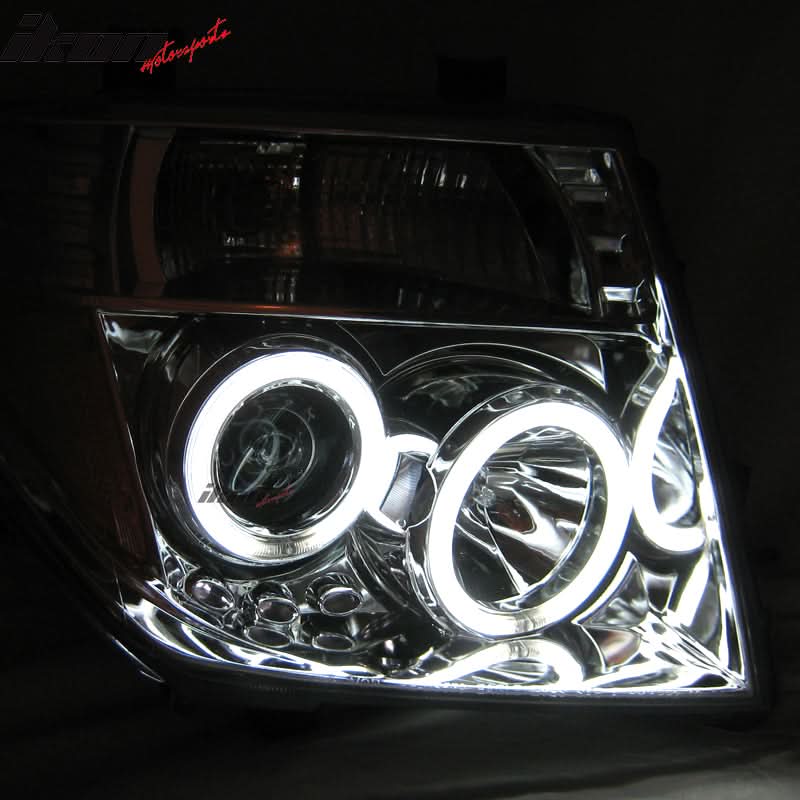 Fits 05-08 Nissan Frontier CCFL Halo LED Projector Headlights Pair - Image 3