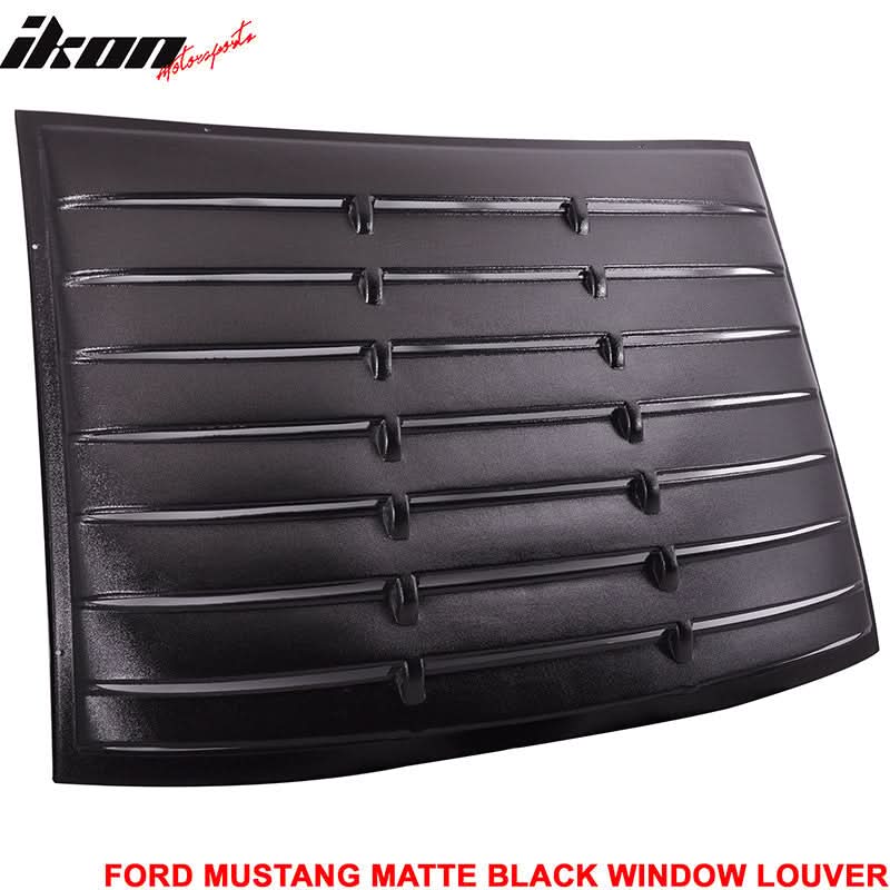 Fits 05-09 Ford Mustang Rear Window Louver + Trunk Spoiler Matte Black - Image 2