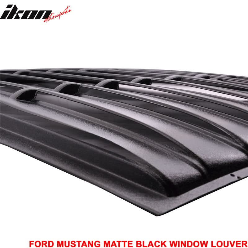 Fits 05-09 Ford Mustang Rear Window Louver + Trunk Spoiler Matte Black - Image 3