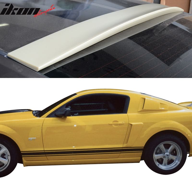 Fits 05-09 Mustang Coupe Roof Spoiler & PU Side Scoop & Window Louvers - Image 2