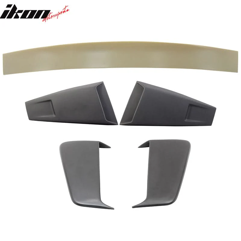 Fits 05-09 Mustang Coupe Roof Spoiler & PU Side Scoop & Window Louvers - Image 3